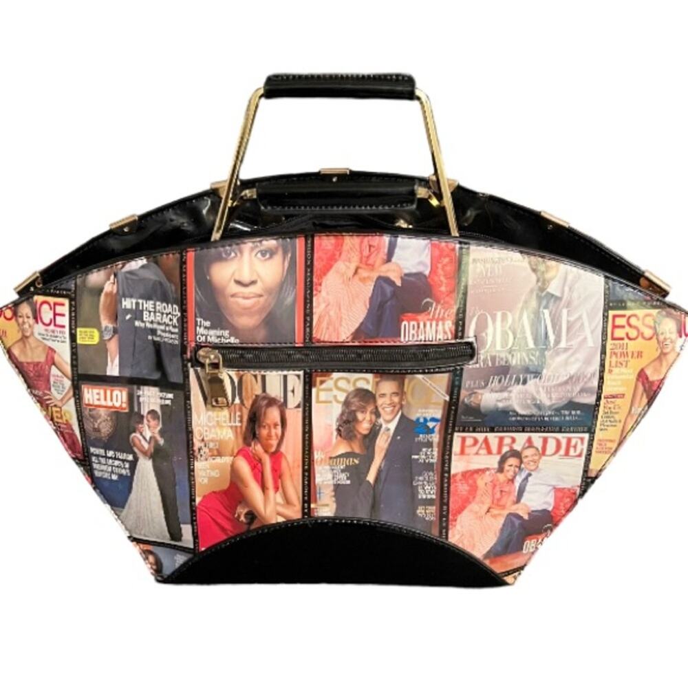 Michelle, Barack Obama Glossy Magazine Cover Purse Former President First Lady